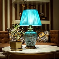 Sea Green Table Lamp with Stunning Artwork for Home or Office Decor Sea Green Table Lamp with Stunning Artwork for Home or Office Decor
