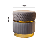 Gray Fabric Paffy Stool