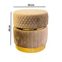 White Fabric Puffy Stool