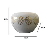 White and Dull Gold Metal Planter for Indoor Natural Plants White and Dull Gold Metal Planter for Indoor Natural Plants