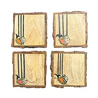 Hand Painted Set of 4 Coasters: Exclusive and Stylish Home and Office Decor Hand Painted Set of 4 Coasters: Exclusive and Stylish Home and Office Decor