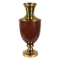 Traditional Indian Metal Vase with Golden Brass Leaf Traditional Indian Metal Vase with Golden Brass Leaf