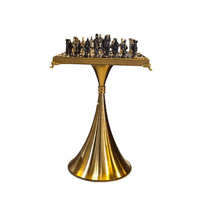 Historical Greek vs Roman Army chess set with stand