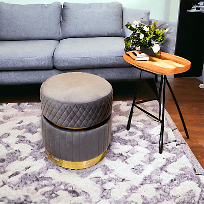 Gray Fabric Paffy Stool