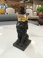Black Lion with Crown