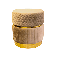 White Fabric Puffy Stool