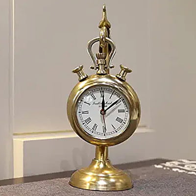 Metal Peacock Table Wall Clock for Sophisticated and Personal Home Décor